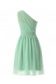A-Line One-Shoulder Royal Blue Short Chiffon Bridesmaid Dresses/Wedding Party Dresses BD010020 A-Line One-Shoulder Royal Blue Short Chiffon Bridesmaid Dresses/Wedding Party Dresses BD010020