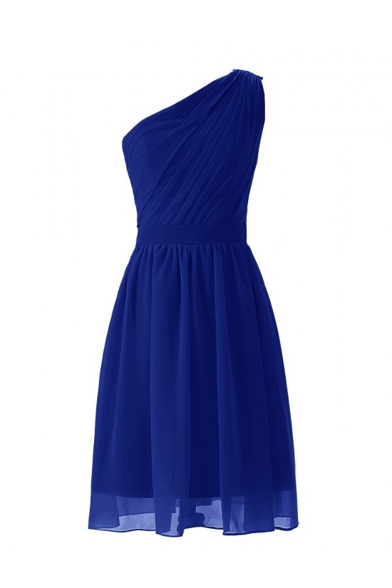 A-Line One-Shoulder Royal Blue Short Chiffon Bridesmaid Dresses/Wedding Party Dresses BD010020 A-Line One-Shoulder Royal Blue Short Chiffon Bridesmaid Dresses/Wedding Party Dresses BD010020
