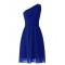 A-Line One-Shoulder Royal Blue Short Chiffon Bridesmaid Dresses/Wedding Party Dresses BD010020