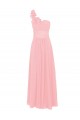 A-Line Navy Blue One-Shoulder Long Chiffon Bridesmaid Dresses/Wedding Party Dresses BD010022