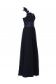 A-Line Navy Blue One-Shoulder Long Chiffon Bridesmaid Dresses/Wedding Party Dresses BD010022