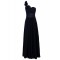 A-Line Navy Blue One-Shoulder Long Chiffon Bridesmaid Dresses/Wedding Party Dresses BD010022