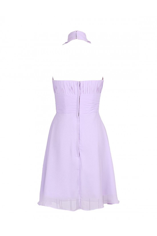A-Line Halter Short Purple Chiffon Bridesmaid Dresses/Wedding Party Dresses BD010023 A-Line Halter Short Purple Chiffon Bridesmaid Dresses/Wedding Party Dresses BD010023