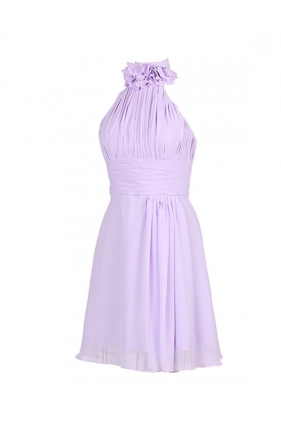 A-Line Halter Short Purple Chiffon Bridesmaid Dresses/Wedding Party Dresses BD010023 A-Line Halter Short Purple Chiffon Bridesmaid Dresses/Wedding Party Dresses BD010023