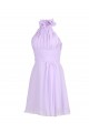 A-Line Halter Short Purple Chiffon Bridesmaid Dresses/Wedding Party Dresses BD010023 A-Line Halter Short Purple Chiffon Bridesmaid Dresses/Wedding Party Dresses BD010023