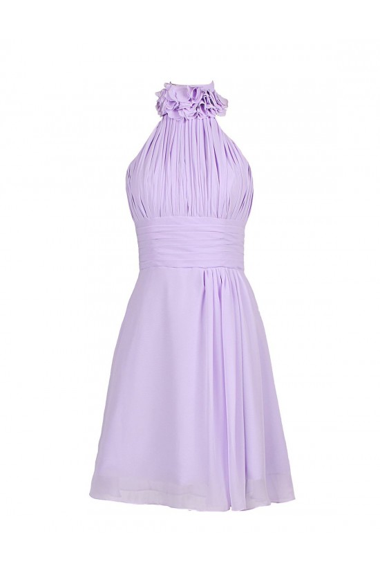 A-Line Halter Short Purple Chiffon Bridesmaid Dresses/Wedding Party Dresses BD010023 A-Line Halter Short Purple Chiffon Bridesmaid Dresses/Wedding Party Dresses BD010023