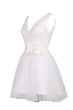 A-Line V-Neck Short Bridesmaid Dresses/Wedding Party Dresses BD010024
