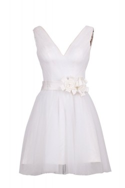 A-Line V-Neck Short Bridesmaid Dresses/Wedding Party Dresses BD010024