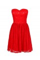A-Line Sweetheart Short Red Lace Bridesmaid Dresses/Wedding Party Dresses BD010027