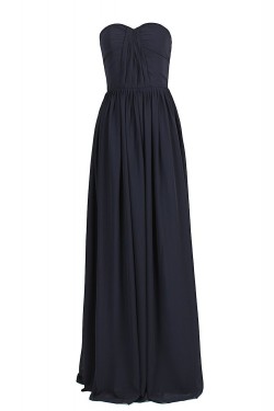 A-Line Sweetheart Long Black Chiffon Bridesmaid Dresses/Wedding Party Dresses BD010029