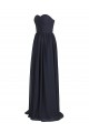 A-Line Sweetheart Long Black Chiffon Bridesmaid Dresses/Wedding Party Dresses BD010029