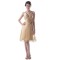 A-Line V-Neck Short Gold Bridesmaid Dresses/Wedding Party Dresses BD010031
