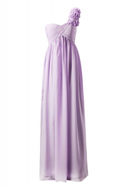 Empire One-Shoulder Long Purple Chiffon Bridesmaid Dresses/Wedding Party Dresses/Maternity Dresses BD010037