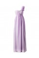 Empire One-Shoulder Long Purple Chiffon Bridesmaid Dresses/Wedding Party Dresses/Maternity Dresses BD010037