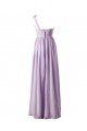 Empire One-Shoulder Long Purple Chiffon Bridesmaid Dresses/Wedding Party Dresses/Maternity Dresses BD010037