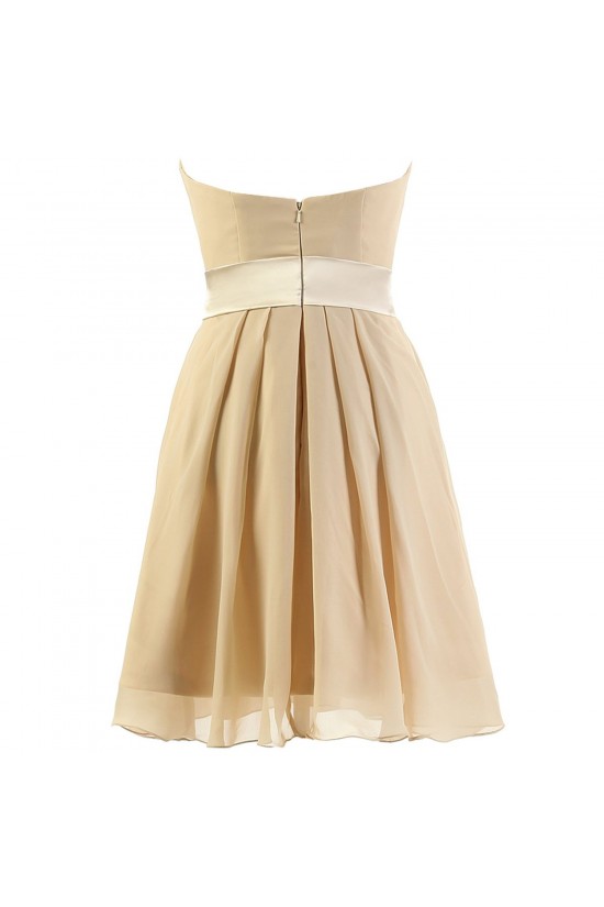 A-Line Strapless Short Chiffon Bridesmaid Dresses/Wedding Party Dresses BD010040