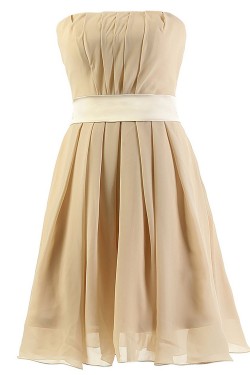 A-Line Strapless Short Chiffon Bridesmaid Dresses/Wedding Party Dresses BD010040
