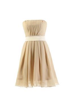 A-Line Strapless Short Chiffon Bridesmaid Dresses/Wedding Party Dresses BD010040