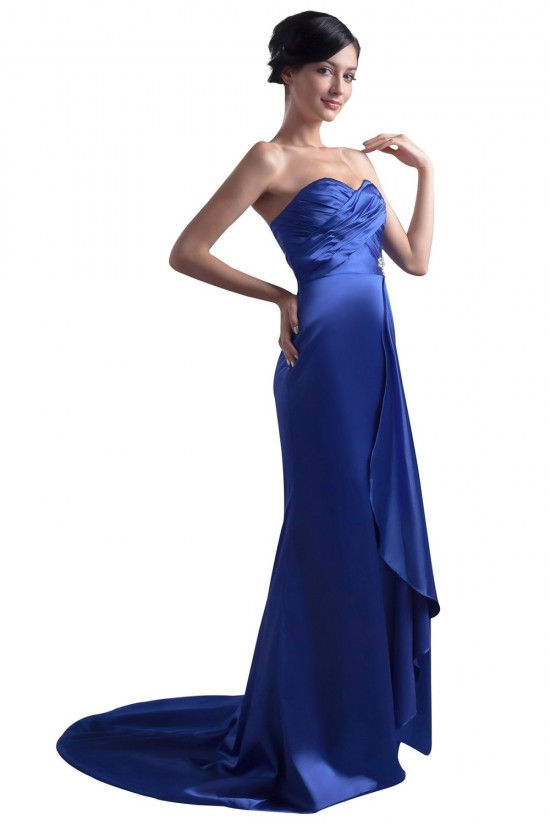 Trumpet/Mermaid Sweetheart Blue Long Bridesmaid Dresses/Wedding Party Dresses BD010042