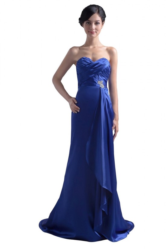 Trumpet/Mermaid Sweetheart Blue Long Bridesmaid Dresses/Wedding Party Dresses BD010042
