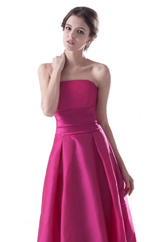 A-Line Strapless Long Bridesmaid Dresses/Wedding Party Dresses BD010049