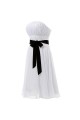 A-Line Strapess Short White Chiffon Bridesmaid Dresses/Wedding Party Dresses BD010053