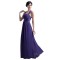 Sheath/Column Halter Long Purple Chiffon Bridesmaid Dresses/Wedding Party Dresses BD010056