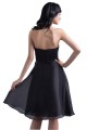 A-Line Strapless Short Black Chiffon Bridesmaid Dresses/Wedding Party Dresses BD010057