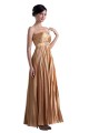 A-Line Strapless Beaded Pleated Gold Long Bridesmaid Dresses/Wedding Party Dresses BD010061