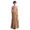 A-Line Strapless Beaded Pleated Gold Long Bridesmaid Dresses/Wedding Party Dresses BD010061