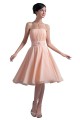 A-Line Strapless Beaded Short Chiffon Bridesmaid Dresses/Wedding Party Dresses BD010065