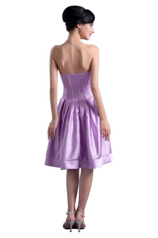 A-Line Sweetheart Short Lilac Satin Bridesmaid Dresses/Wedding Party Dresses BD010067