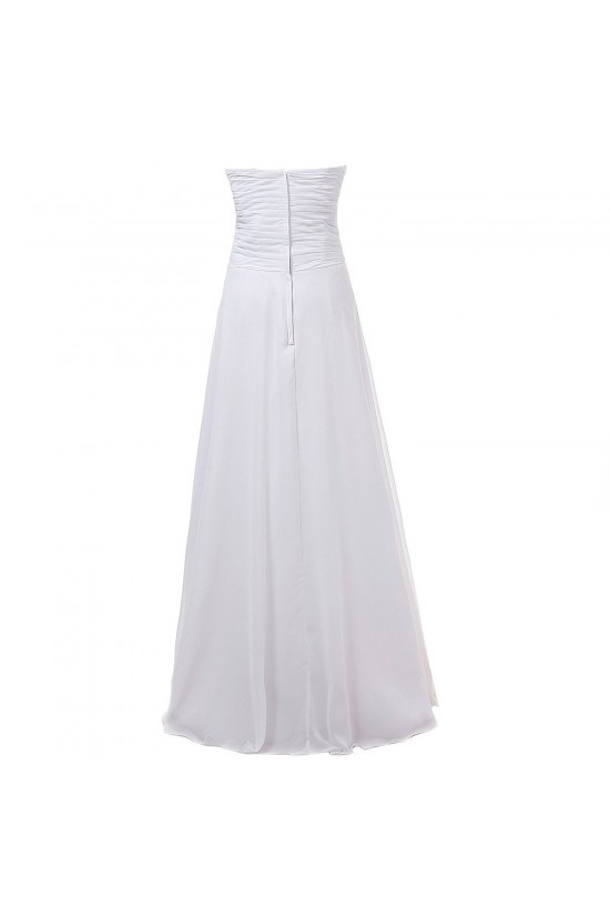 A-Line Sweetheart Long White Chiffon Bridesmaid Dresses/Wedding Party Dresses BD010069