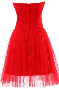 A-Line Sweetheart Short Purple Tulle Bridesmaid Dresses/Wedding Party Dresses BD010070