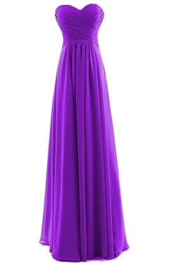 A-Line Sweetheart Long Purple Chiffon Bridesmaid Dresses/Wedding Party Dresses BD010071