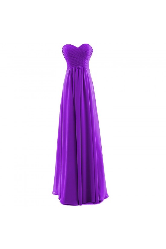 A-Line Sweetheart Long Purple Chiffon Bridesmaid Dresses/Wedding Party Dresses BD010071