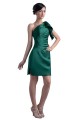 Short/Mini Green One-Shoulder Satin Bridesmaid Dresses/Wedding Party Dresses BD010073