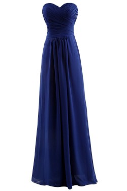 A-Line Sweetheart Long Blue Chiffon Bridesmaid Dresses/Wedding Party Dresses BD010076