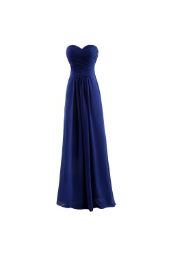 A-Line Sweetheart Long Blue Chiffon Bridesmaid Dresses/Wedding Party Dresses BD010076