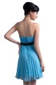 A-Line Strapless Short/Mini Blue Pleated Chiffon Bridesmaid Dresses/Wedding Party Dresses BD010077
