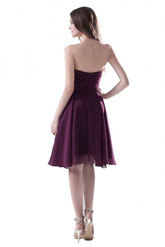 A-Line Strapless Short/Mini Chiffon Bridesmaid Dresses/Wedding Party Dresses BD010078