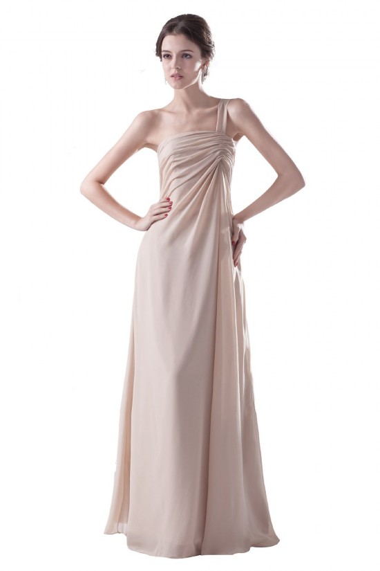 Empire One-Shoulder Long Chiffon Bridesmaid Dresses/Wedding Party Dresses/Maternity Dresses BD010079