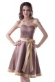 A-Line Strapless Short Satin Bridesmaid Dresses/Wedding Party Dresses BD010080