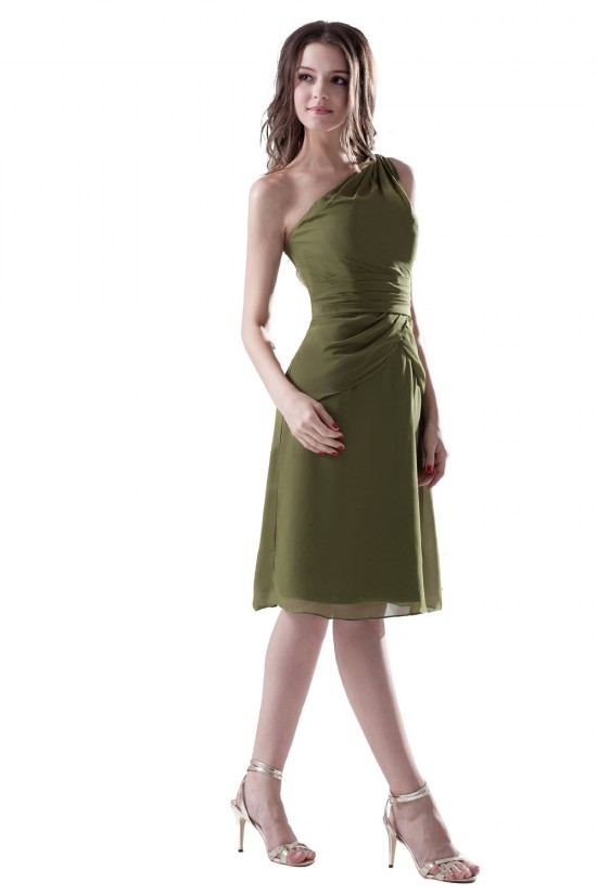 A-Line One-Shoulder Short Chiffon Bridesmaid Dresses/Wedding Party Dresses BD010083