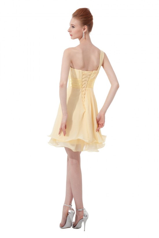 A-Line One-Shoulder Short Chiffon Bridesmaid Dresses/Wedding Party Dresses BD010085