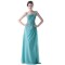 Sheath/Column One-Shoulder Long Blue Chiffon Bridesmaid Dresses/Wedding Party Dresses BD010086