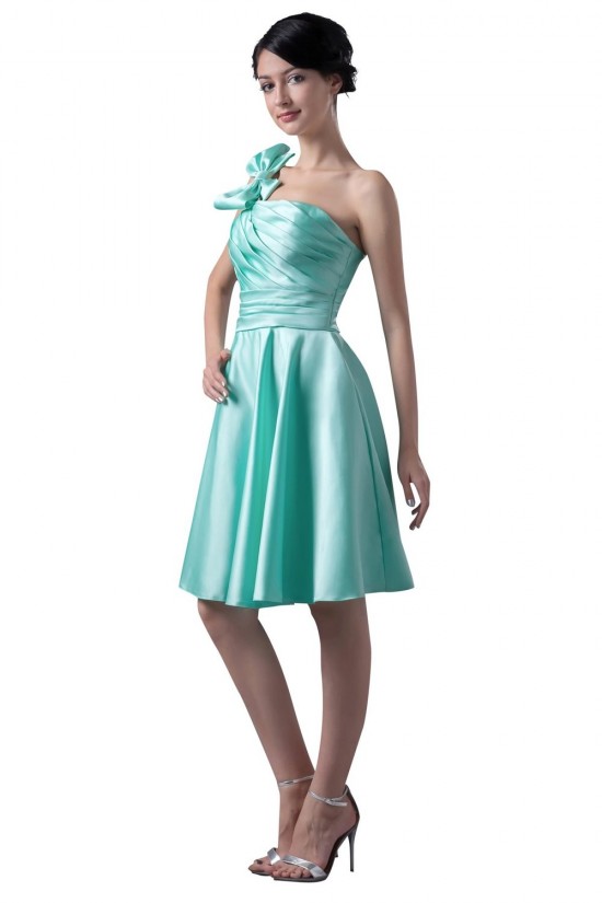 A-Line One-Shoulder Short Blue Bridesmaid Dresses/Wedding Party Dresses BD010090
