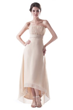 High Low Strapless Short Chiffon Bridesmaid Dresses/Wedding Party Dresses BD010092