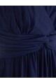 A-Line V-Neck Short Navy Blue Chiffon Bridesmaid Dresses/Wedding Party Dresses BD010093