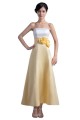 A-Line Strapless Tea Length Bridesmaid Dresses/Wedding Party Dresses BD010095